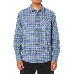 NEW KATIN derek flannel shirt in dusty blue